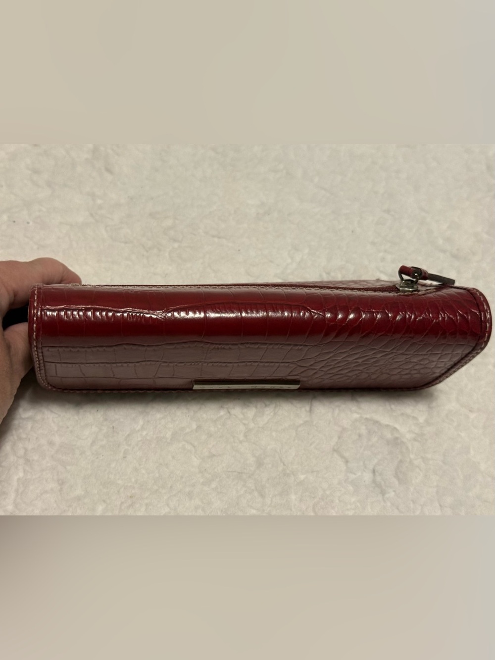 Crazy Horse by Liz Claiborne Burgundy Croc-Embossed Wallet - Picture 4 of 9